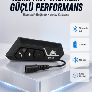 BT22 Motosiklet Kask İçi Bluetooth Kulaklık İnterkom Destekli Yeni Nesil