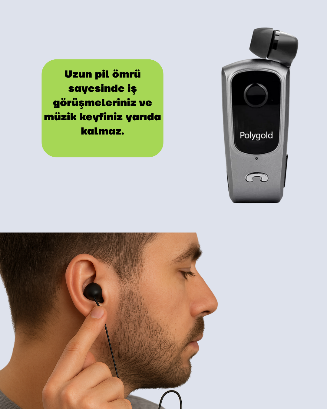 Mikrofonlu ve Ses Kontrollü Kablosuz Kulak İçi Kulaklık