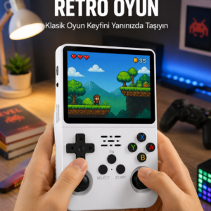 Taşınabilir Retro Oyun Konsolu Geniş Ekran ve Çoklu Emülatör Desteği Yeni Nesil