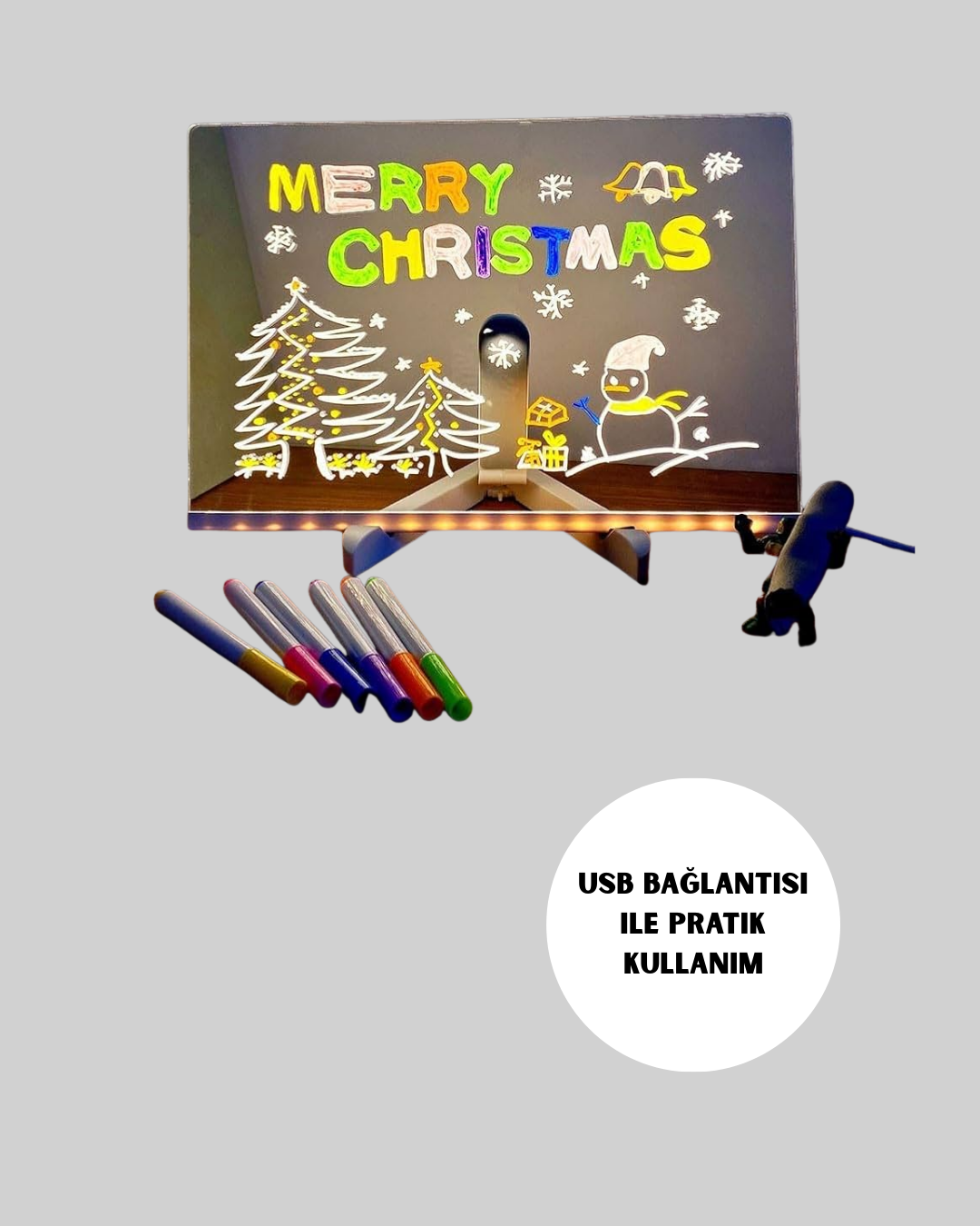 USB Bağlantılı LED Akrilik Çizim ve Not Tahtası