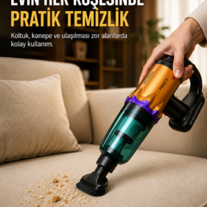 Taşınabilir Kablosuz El Süpürgesi Araç ve Ev Temizliğine Uygun