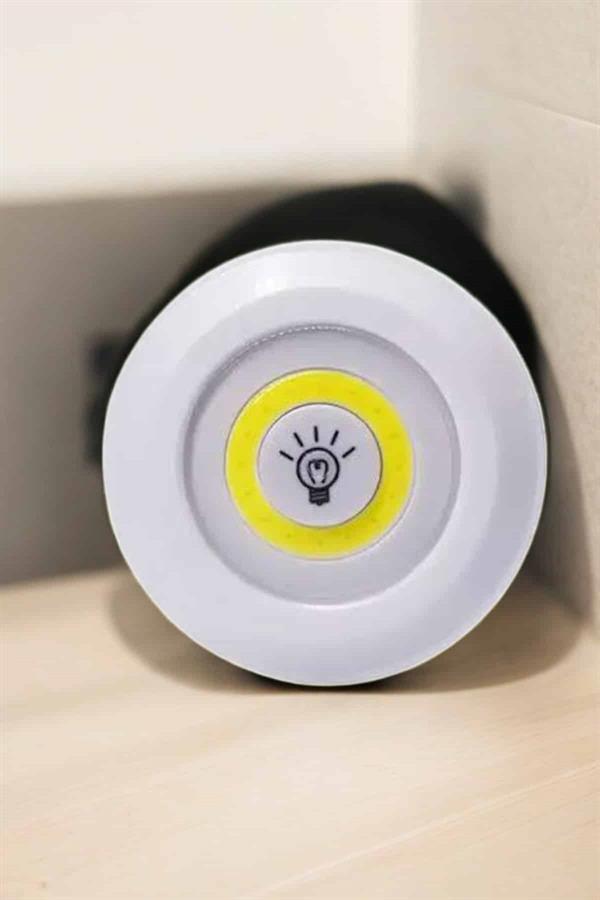 Spot Lamba Led Işık 3'lü Uzaktan Kumandalı Pilli Yapışkanlı Kablosuz Yeni Nesil
