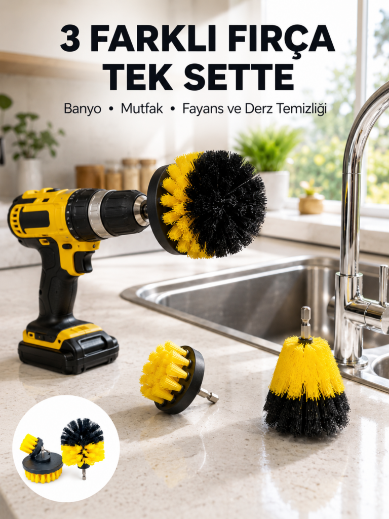 Banyo, Mutfak, Jant ve Fayans Temizliği İçin Uygun Matkap Başlığı