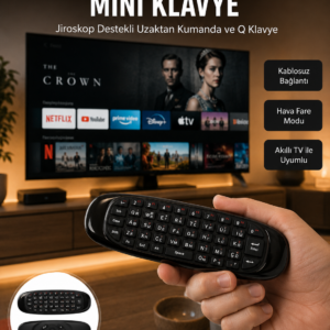 Android TV ve PC Uyumlu Kablosuz Hava Fareli Kumanda