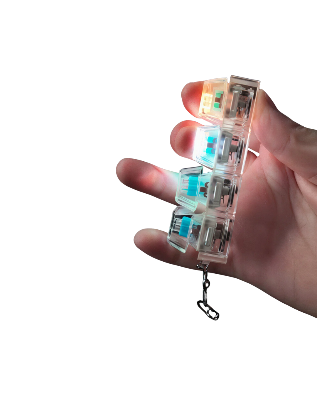 Mekanik Klavye Anahtarlık Işıklı Stres Giderici Klik Tuş Oyuncağı Renkli Fidget