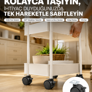 4’lü Kilitli Tekerlek Ayak 4 cm Sessiz ve Dayanıklı
