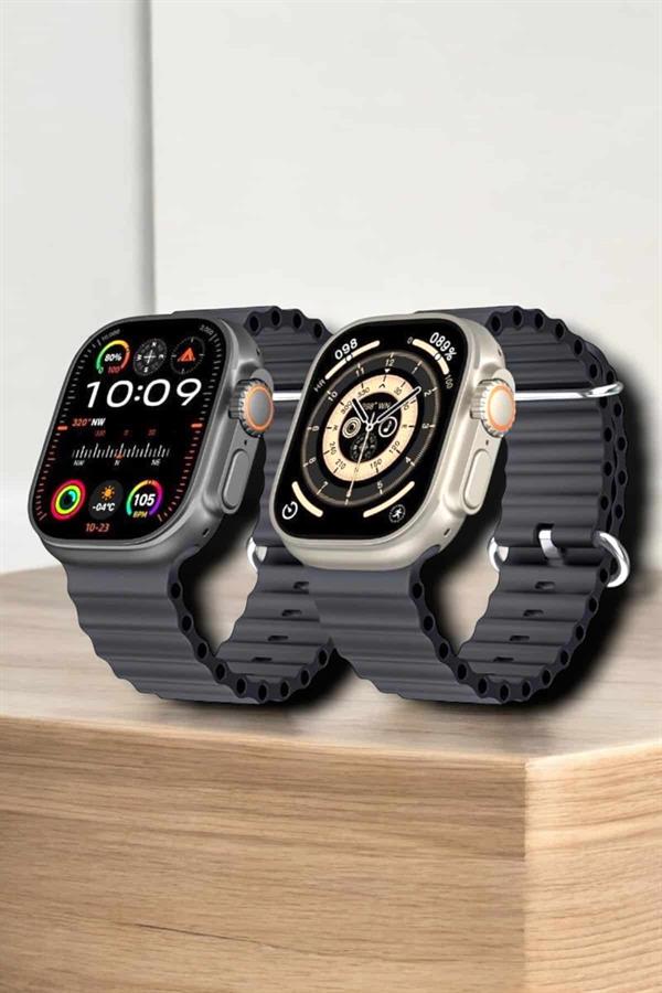 45 MM Gri Kasa Ultra Akıllı Saat Sesli Görüşme, Sağlık Takibi, Suya Dayanıklı