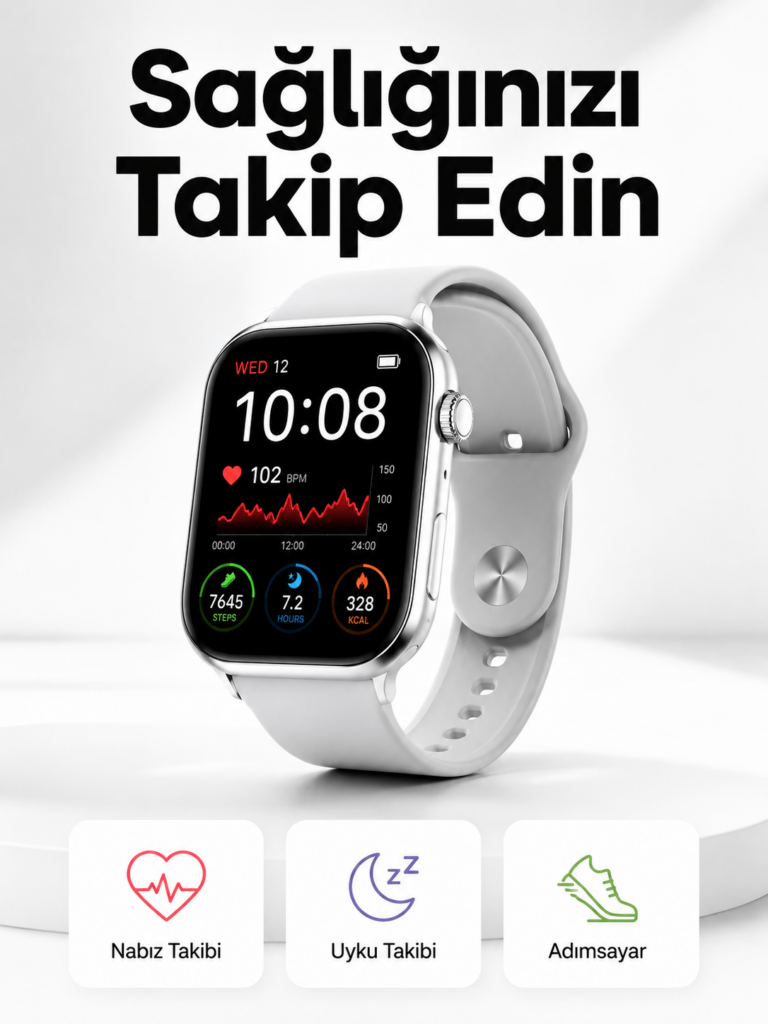 Yeni Nesil Akıllı Saat Adımsayar, GPS, Nabız Ölçer, Uyku ve Sağlık Takibi (Kopya)