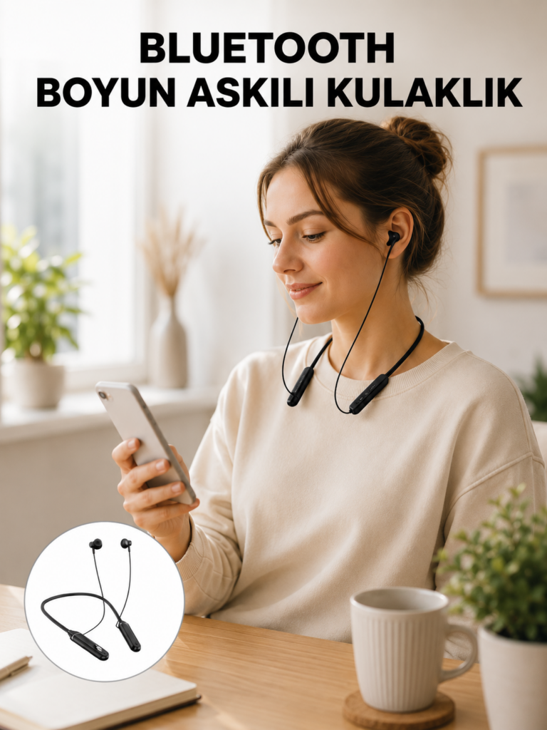 Ergonomik Tasarımlı Bluetooth Kulaklık – Gürültü Azaltmalı, Manyetik Yeni Nesil