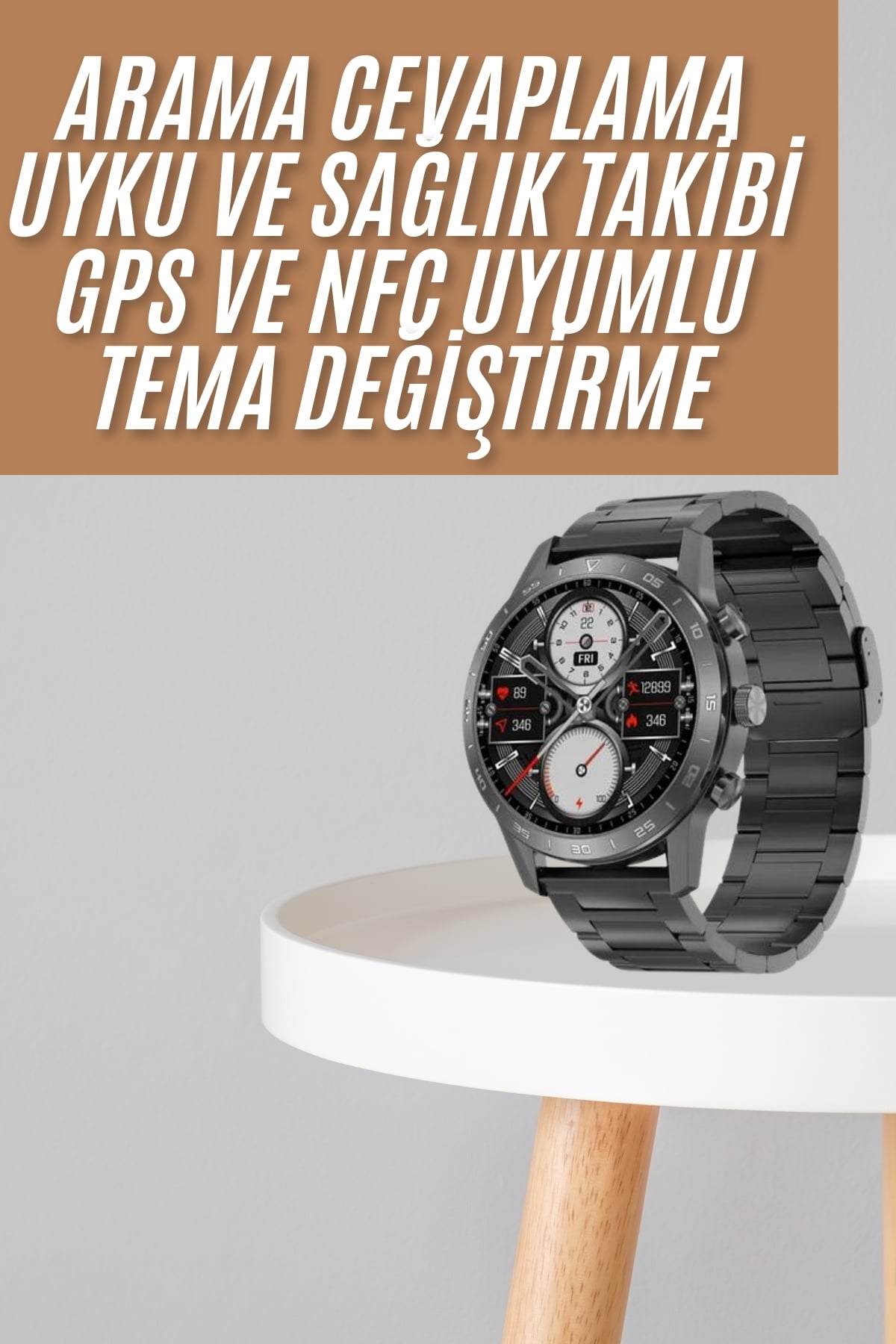 Akıllı Saat Çelik Kordon Çağrı Cevaplama Amoled Ekran Titreşimli Uyku ve Sağlık Takibi Yeni Nesil