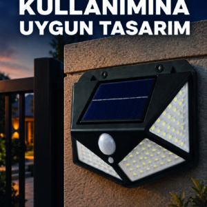Güneş Enerjisi ile Şarj Olan Hareket Sensörlü 3 Modlu LED Dış Mekan Duvar Aydınlatması