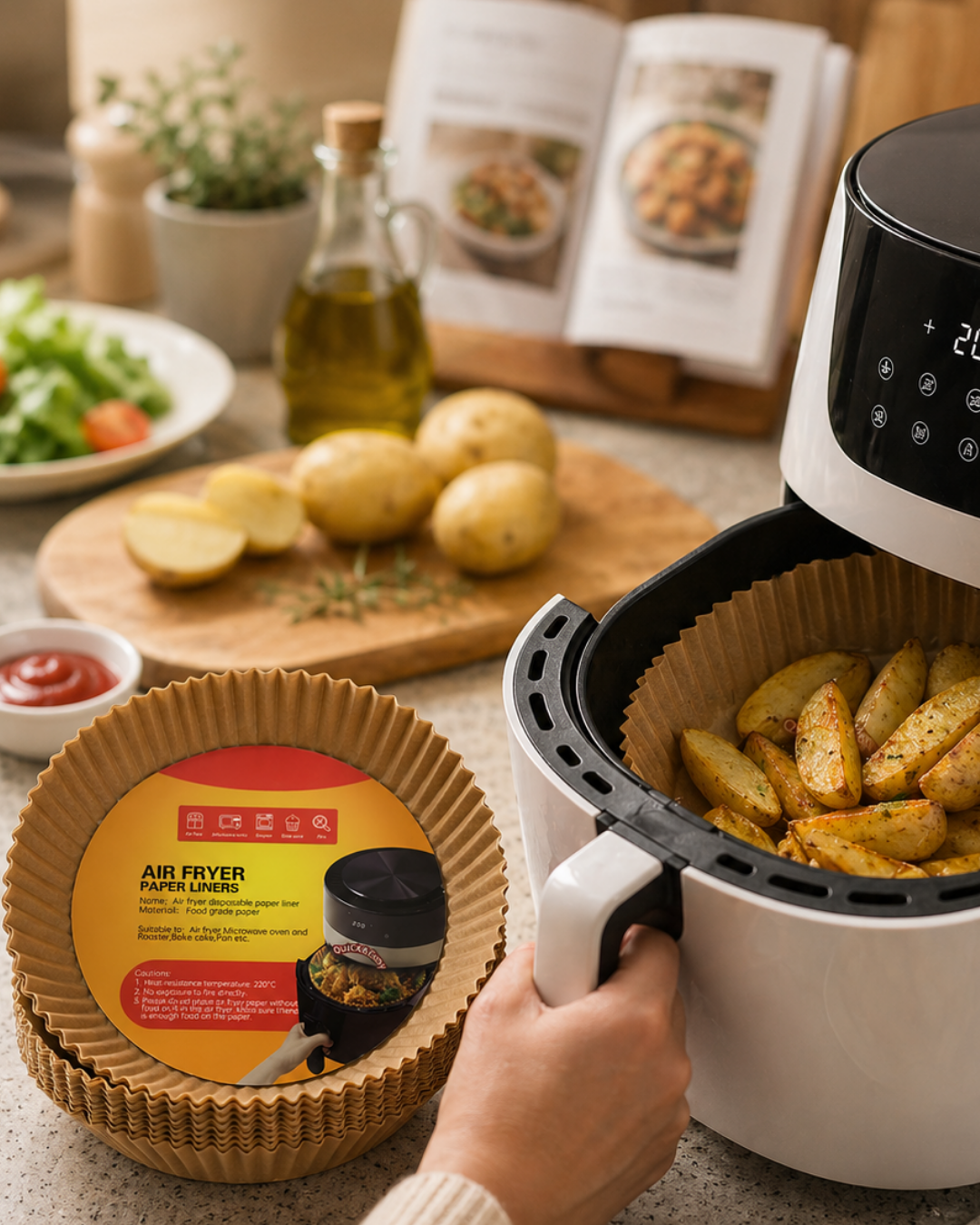 Airfryer Pişirme Kağıdı 100 Lü Yapışmaz Yağ Geçirmez Kağıt