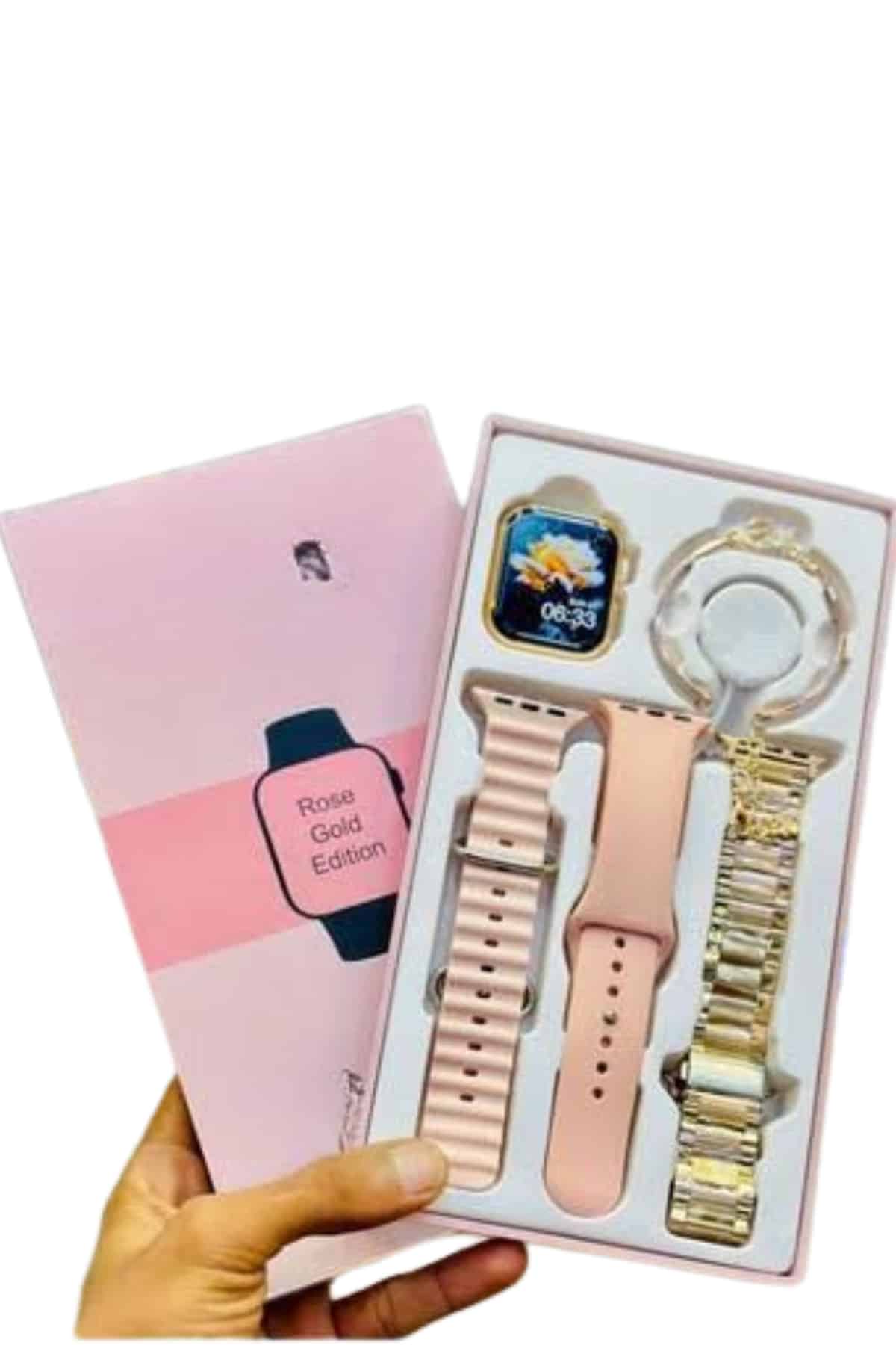 Yeni Nesil Kadın Akıllı Saat Rose Gold Android ve İos Uyumlu
