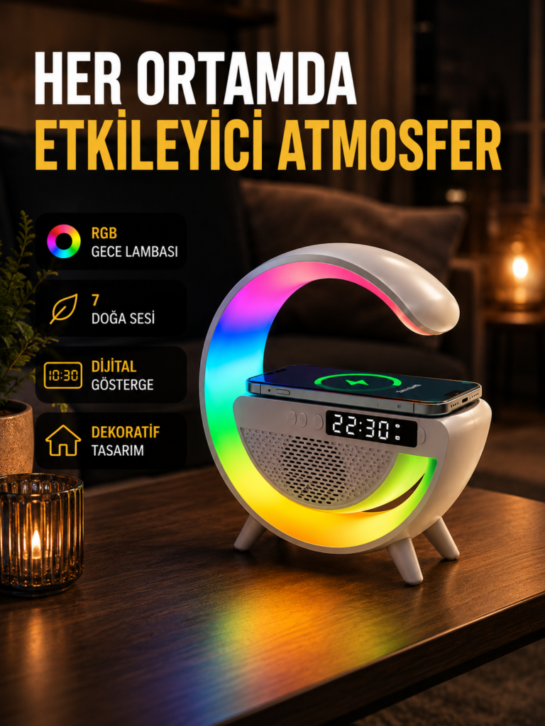 2025 Yeni Seri 15W Kablosuz Şarjlı LED Atmosfer Lambası