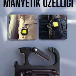 Anahtarlık Çok Amaçlı Mıknatıslı Taşınabilir Işık Led Şarjlı