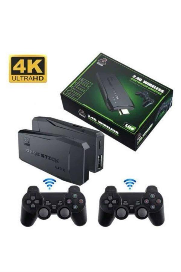 Retro Oyunlar 4k Game Stick 2.4g Kablosuz Çift Kol 3500 Oyun Atari