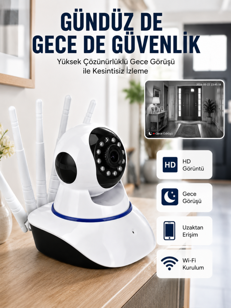 Güvenlik Kamerası Antenli Gece Görüşlü Sensörlü Harekete Duyarlı Yeni Nesil