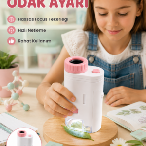 LED Aydınlatmalı Taşınabilir Mikroskop 80X-200X Ayarlanabilir Büyütme Özellikli