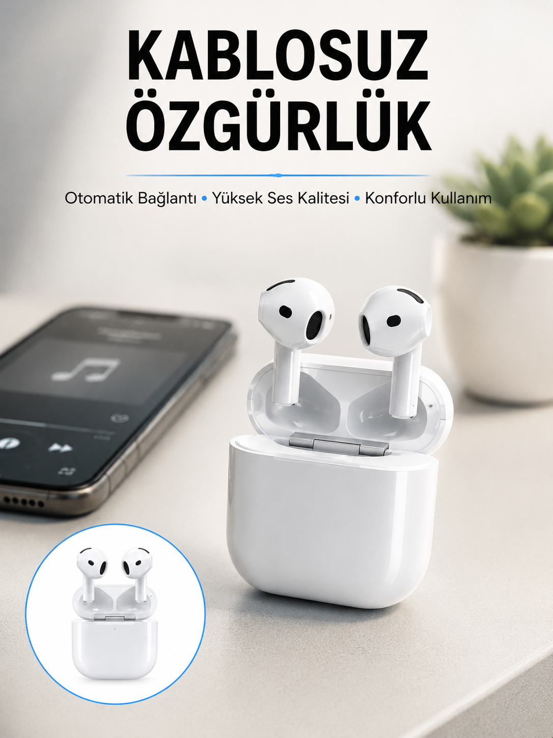 4.Nesil Bluetooth Kulaklık Yüksek Ses Kaliteli Dokunmatik Kontrol Özellikli Yeni Nesil