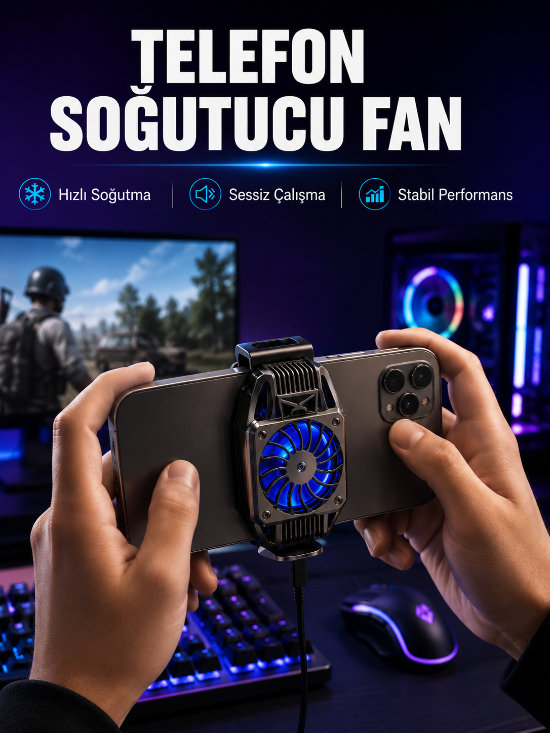 Mobil Telefon Soğutucu Fan Yüksek Soğutma Performansı