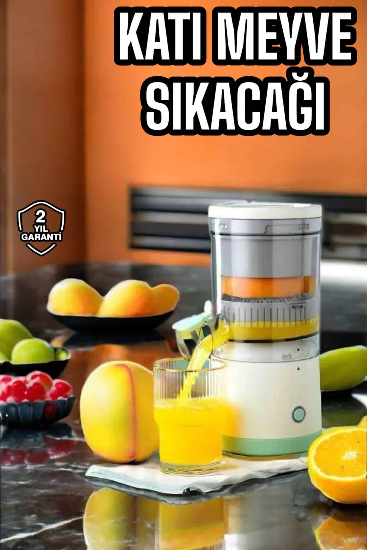 USB Şarjlı Taşınabilir Çift Bıçaklı Meyve Sıkacağı Güvenlik Kilidi