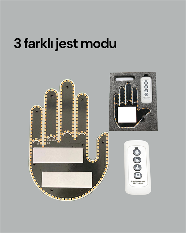 Kablosuz Kumandalı LED Jest Işığı – 3 Modlu Araba Arkası Mesaj Işığı, 203 LED ile Yüksek Parlaklık