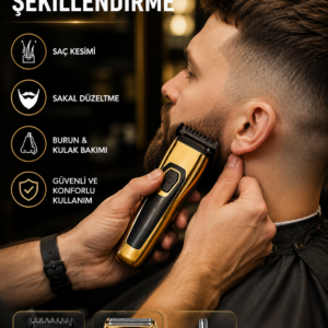 3'ü 1 Arada Şarjlı Kişisel Bakım ve Tıraş Makinesi