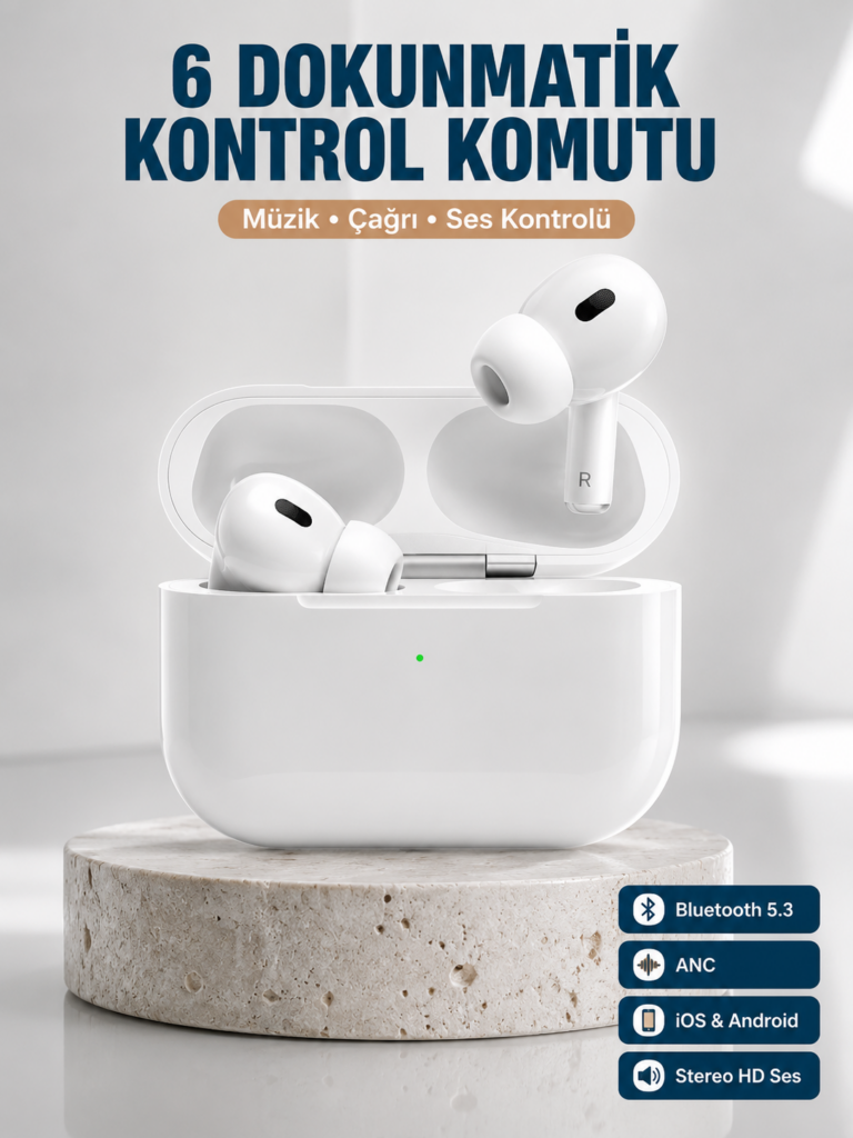 Yeni Nesil Pro Bluetooth Kulaklık Android ve İOS Uyumlu Dokunmatik Kontrol