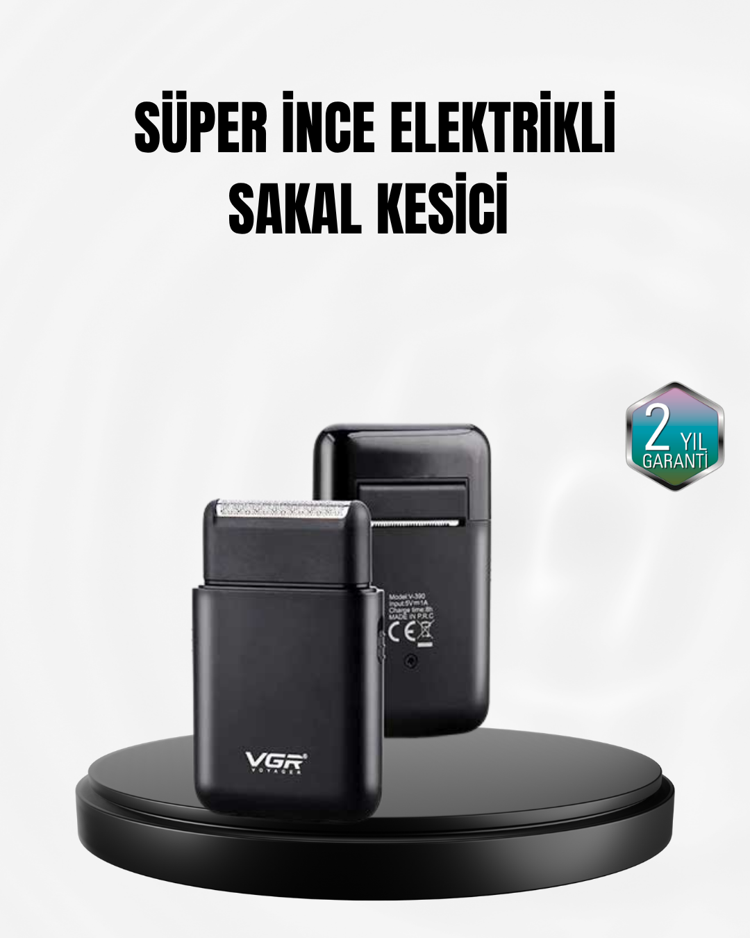 Taşınabilir Elektrikli Tıraş Makinesi USB Şarjlı 5W Motor ve 0.3 mm Hassas Kesim