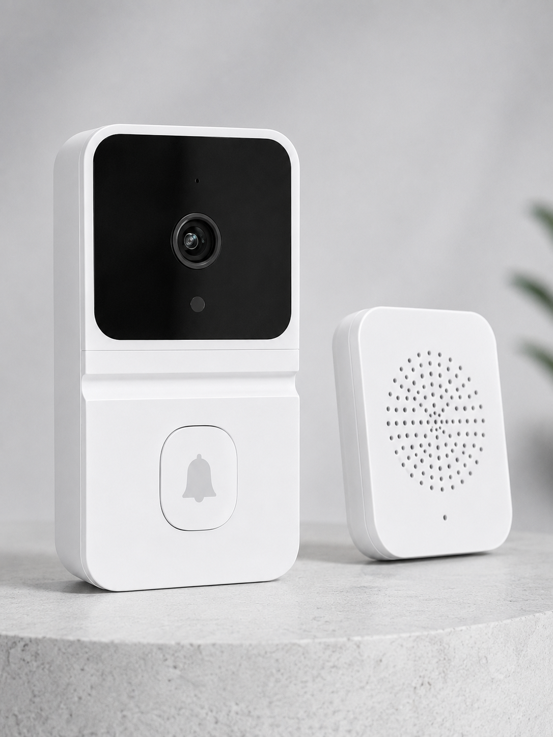 Wi-Fi Beyaz Görüntülü Kapı Zili HD Kamera, Gece Görüşü ve Çift Yönlü Konuşma Özellikli