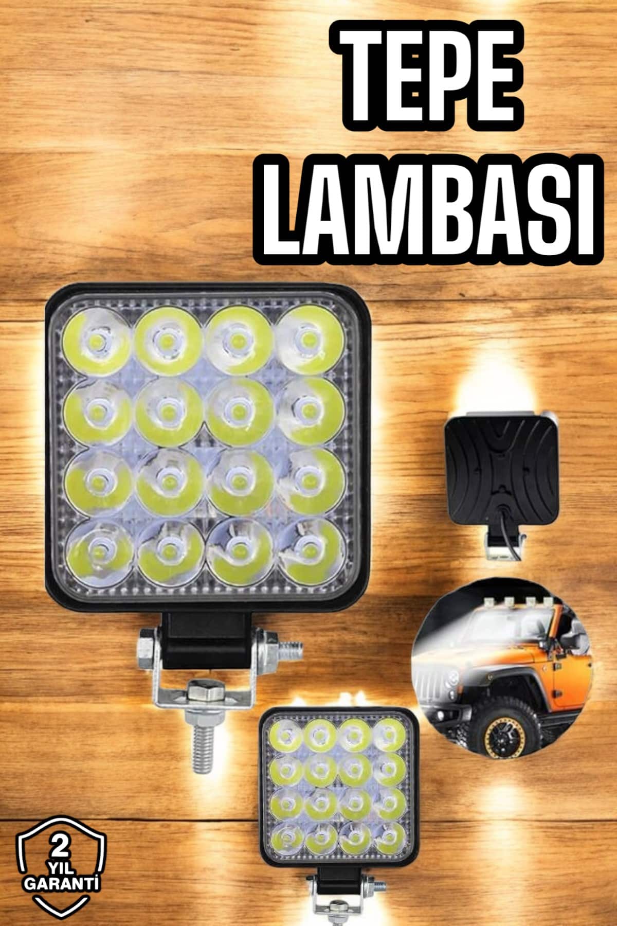 16 LED'li Tepe Lambası, Tüm Araç Tipleri için Uygun Çalışma Lambası