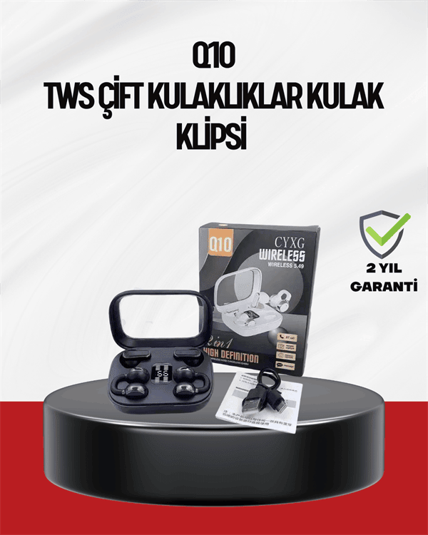 Q10 Dokunmatik Bluetooth Kulaklık – 6 Saat Müzik, Çift Dil, Hızlı Şarj