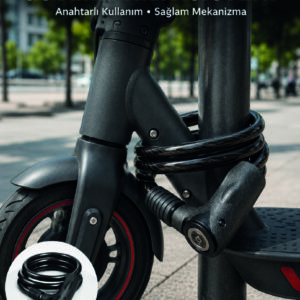 Kalın PVC Kaplamalı Dayanıklı Motosiklet ve Bisiklet Güvenlik Kilidi
