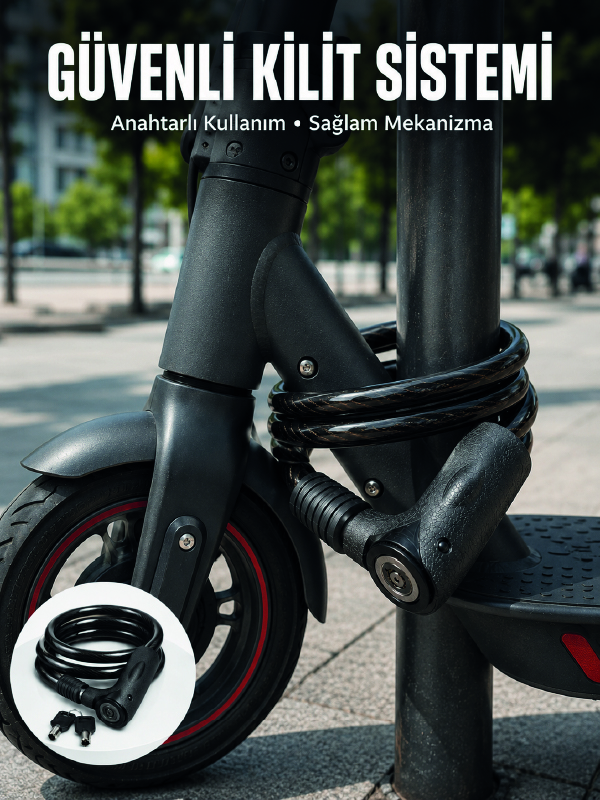 Kalın PVC Kaplamalı Dayanıklı Motosiklet ve Bisiklet Güvenlik Kilidi
