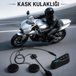 Kask Kulaklığı Motosiklet Intercom Interkom Dinleme Konuşma Özellikli Su Geçirmez