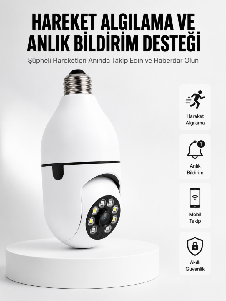 Hareket Algılamalı Kablosuz Akıllı Ev Güvenlik Kamerası Yeni Nesil