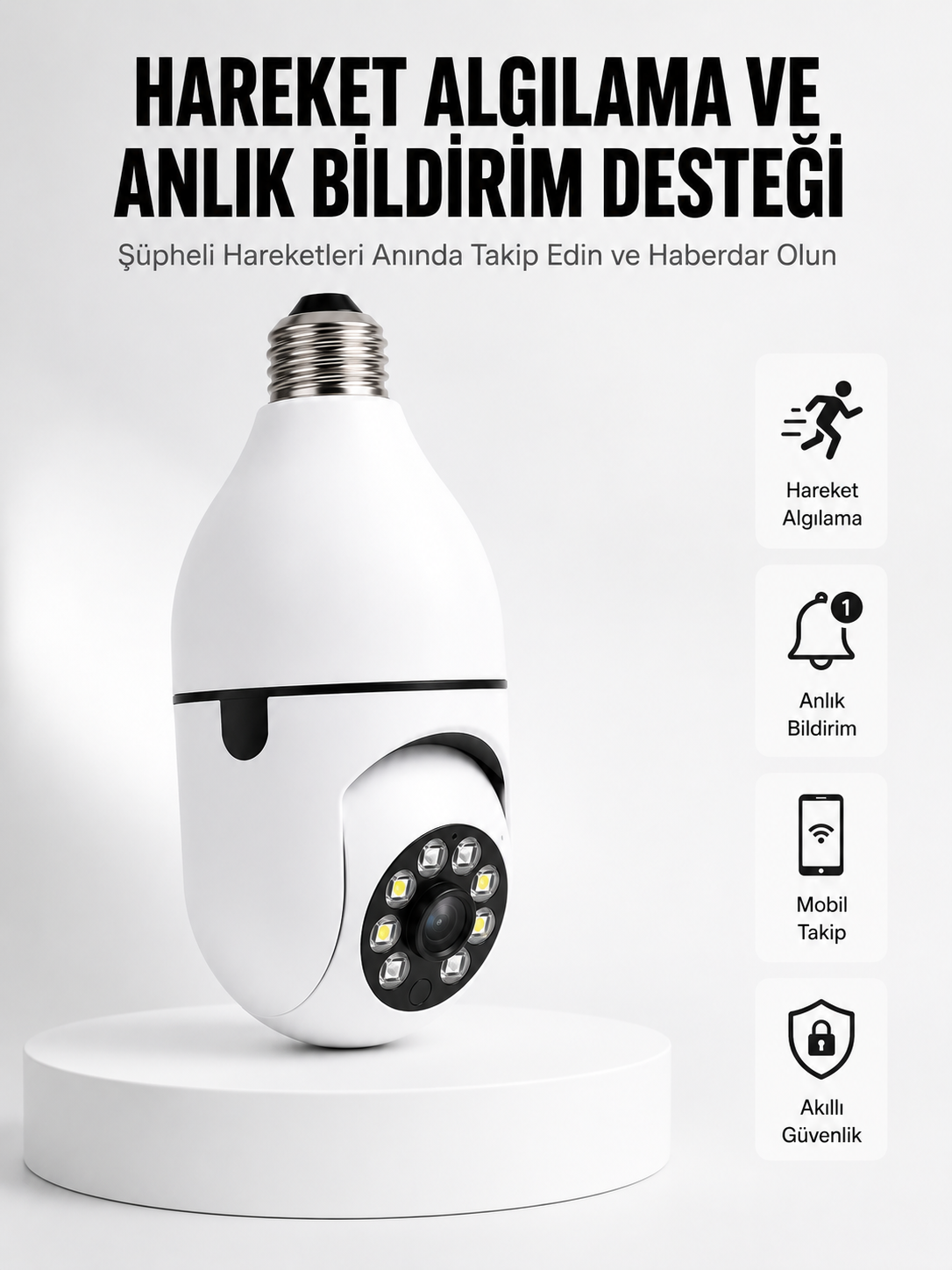 Hareket Algılamalı Kablosuz Akıllı Ev Güvenlik Kamerası Yeni Nesil