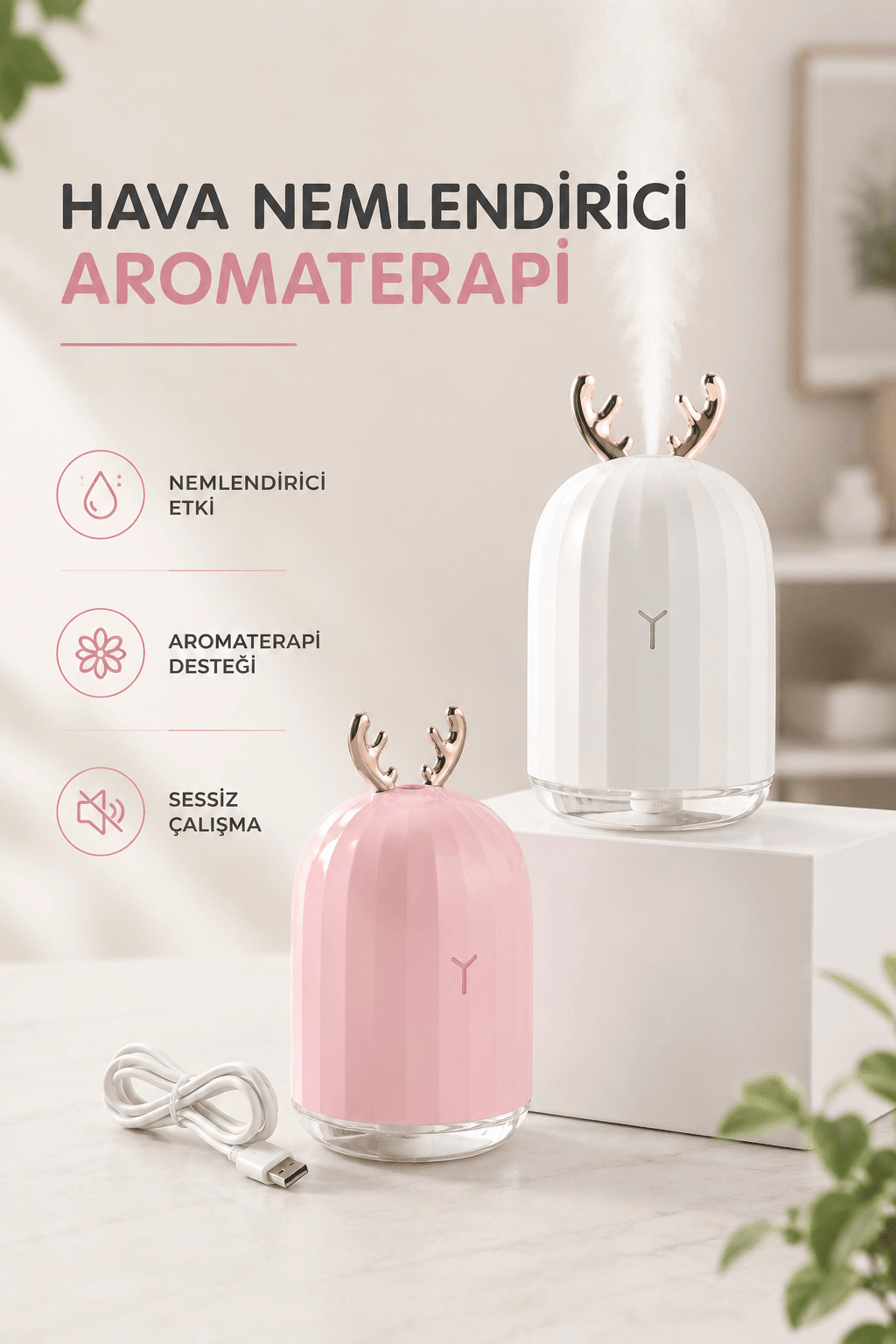 Hava Nemlendirici Aromaterapi Hava Temizleyici Renk Değiştirebilen