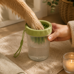 Silikon Fırçalı Köpek Pati Temizleme Kabı Orta ve Büyük Irklar İçin