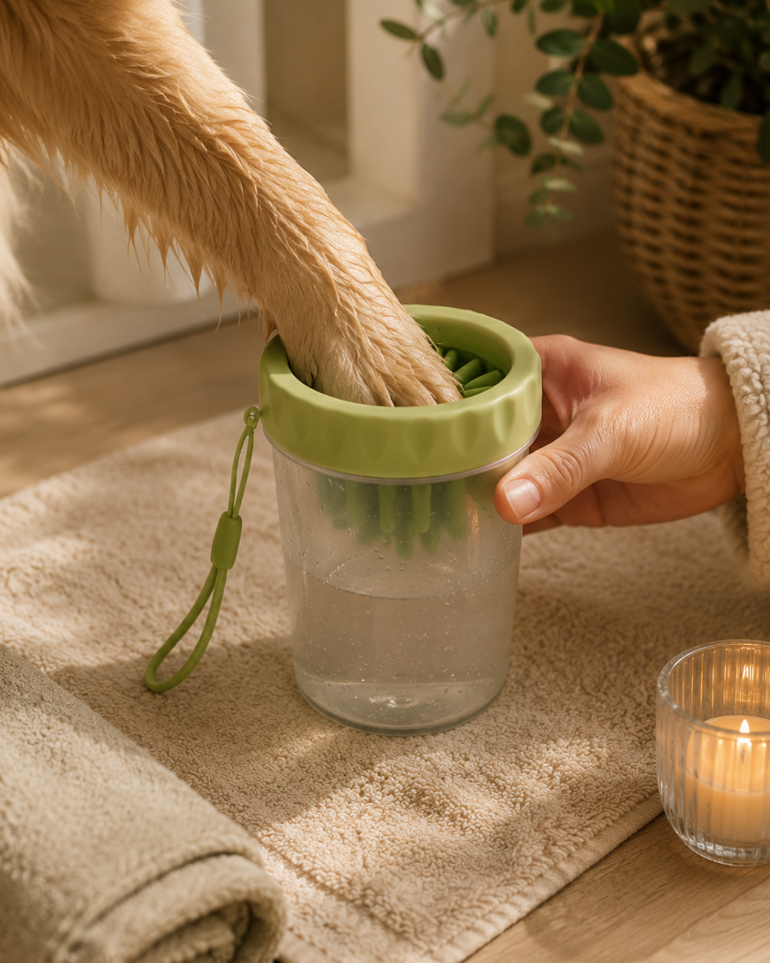 Silikon Fırçalı Köpek Pati Temizleme Kabı Orta ve Büyük Irklar İçin
