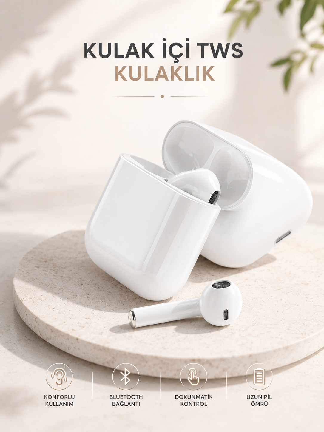 Yeni Nesil HD Ses ve Dokunmatik Kontrol Akıllı ve Şık Bluetooth Kulaklık