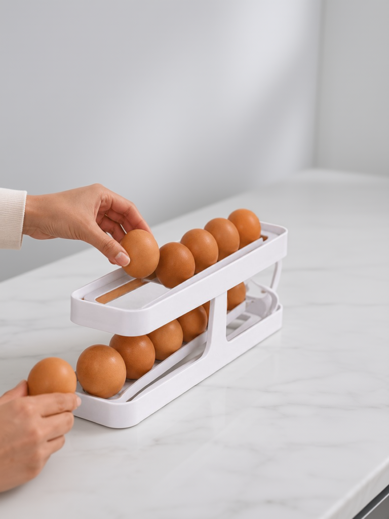 Yumurta Düzenleyici Organizer Buzdolabı İçin Yer Tasarruflu Saklama Rafı