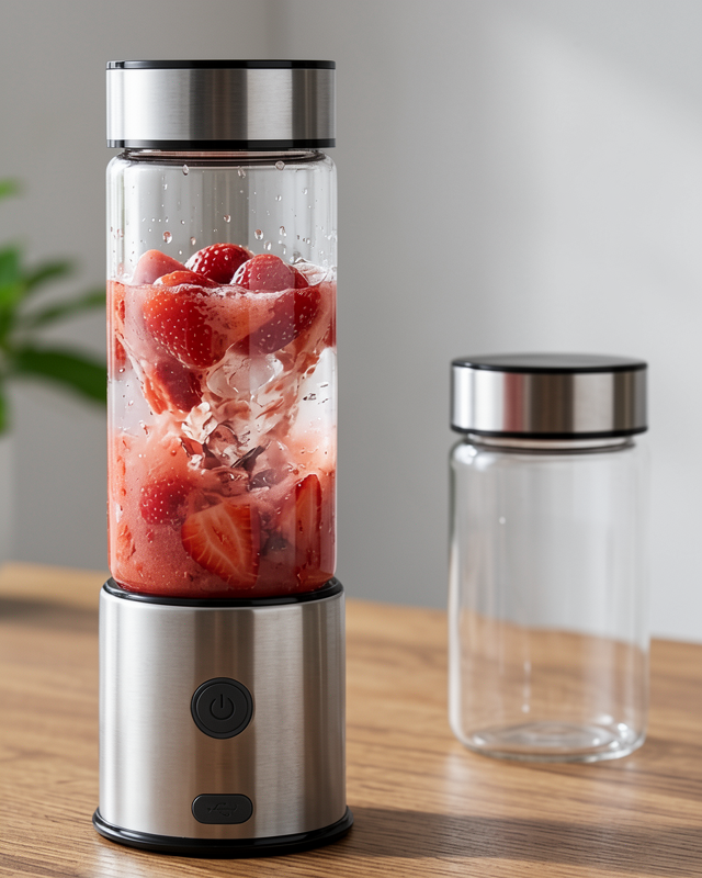USB Type C Blender 6 Bıçaklı 450 ml Cam Smoothie ve Shake