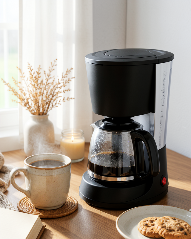 Cam Demlikli Filtre Kahve Makinesi 12 Fincan Termostatlı Sıcak Tutma