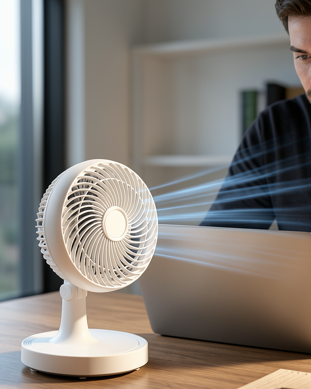 Masaüstü Mini Fan 150 mm Sessiz Çalışan 2 Hızlı Salınımlı