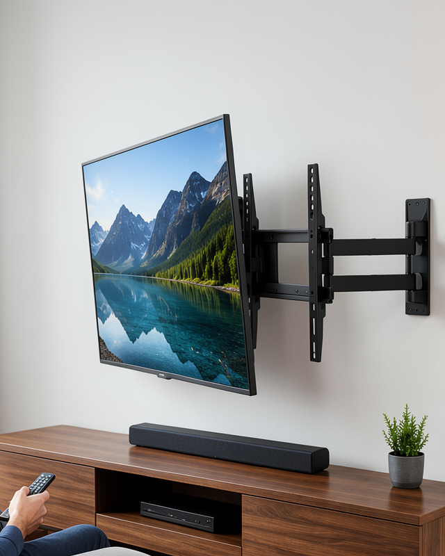 Duvar TV Aparatı Çift Kollu 27-55 inç LCD LED Uyumluluğu