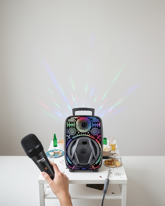 LF3880 Taşınabilir Hoparlör Bluetooth RGB Işık 8 inç