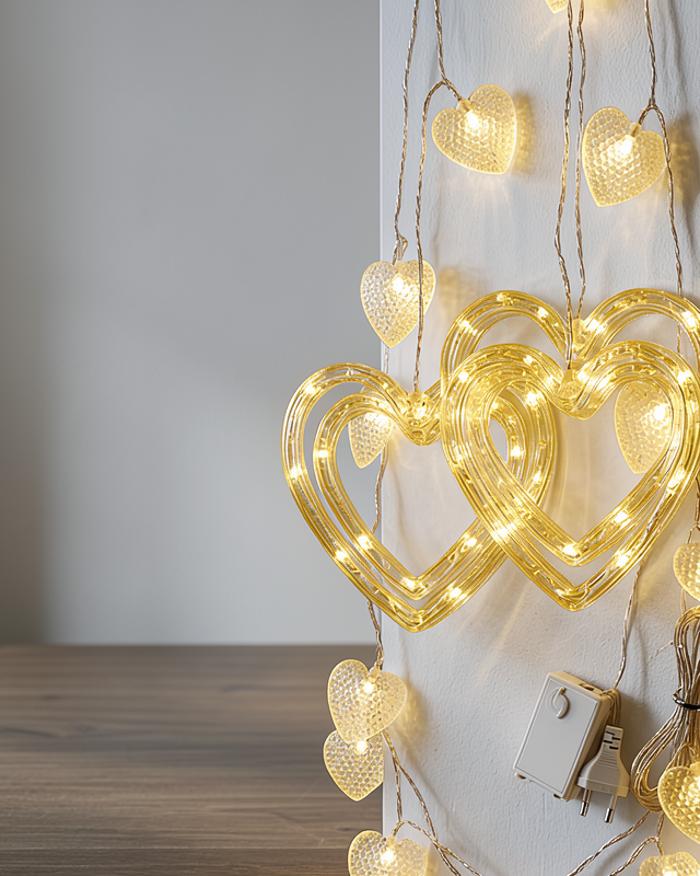 LED Işık Romantik Kalp Neon Görünümlü Dekoratif Oda Lambası