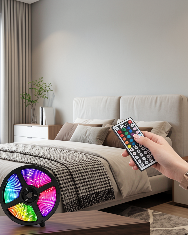 RGB Şerit LED 5 Metre Kumandalı Renk Değiştiren Dekoratif Işık