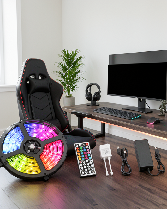 RGB LED Şerit 5 Metre Kumandalı 5050 Renk Değiştiren